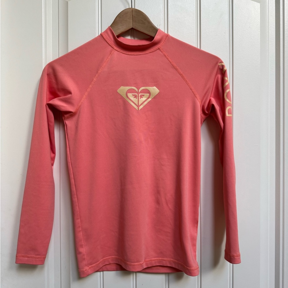 Roxy Whole Hearted Peach Rash Guard Swim Top. Size XL-14